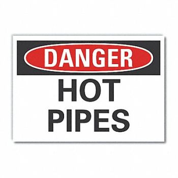 LYLE Hot Pipes Danger Rflctv Label 5inx7in, 63JT79