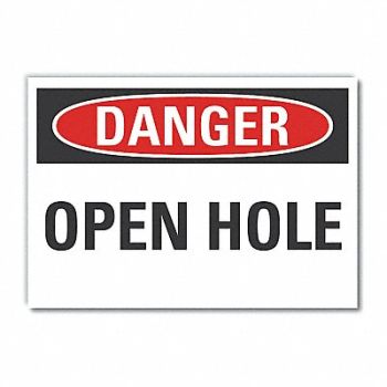 LYLE Open Hole Danger Rflct Label 5inx7in, 63JU04