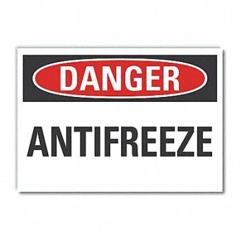 LYLE Antifreeze Danger Rflctv Label 5inx7in, 63JU16