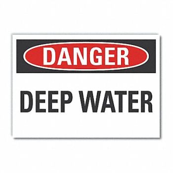 LYLE Water Sfty Danger Rflct Label 5inx7in, 63JU64