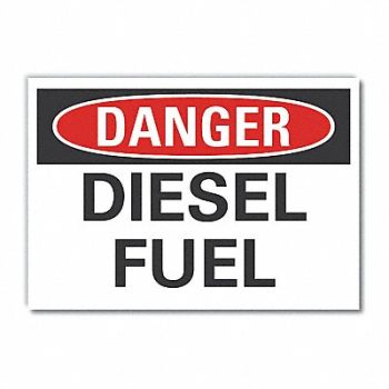 LYLE Diesel Danger Rflctv Label 5inx7in, 63JU88