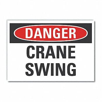 LYLE Crane Hoists Danger Rflct Lbl 5inx7in, 63JV01