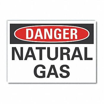 LYLE Natural Gas Danger Rflct Label 3.5x5in, 63JV24
