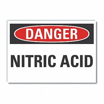 LYLE Nitric Acid Danger Lbl 10x14in Polyest, 63JV29