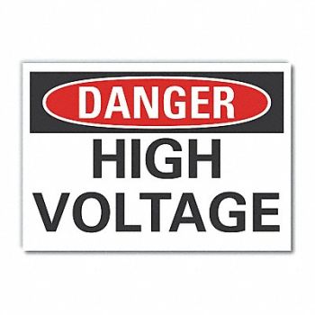 LYLE High Voltage Danger Label 7x10in Polyest, 63JV76