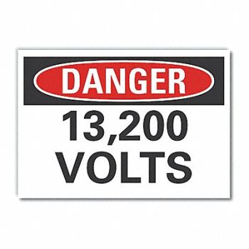 LYLE Voltage Danger Rflct Label 5 in x 7 in, 63JW10