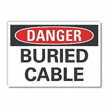 LYLE Buried Cable Danger Rflct Lbl 5inx7in, 63JW22
