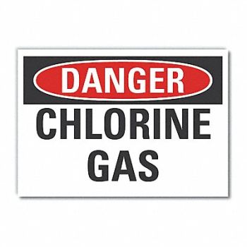 LYLE Chlorine Danger Rflctv Label 5inx7in, 63JW34