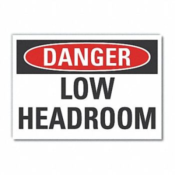 LYLE Low Clearance Danger Rflct Lbl 5inx7in, 63JW58