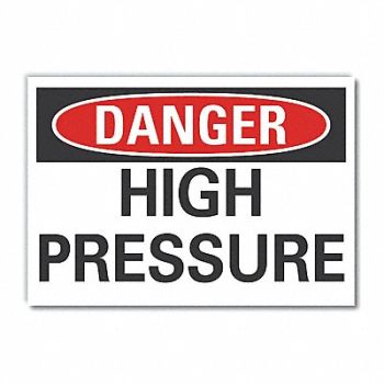 LYLE High Pressure Danger Rflct Lbl 3.5x5in, 63JX18