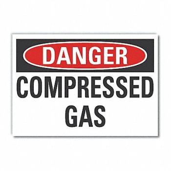 LYLE Compressed Gas Danger Rflctv Lbl 3.5x5in, 63JX42