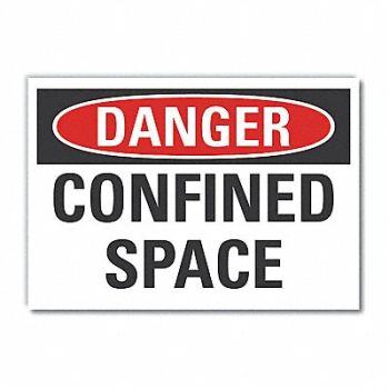 LYLE Confined Space Danger Rflctv Lbl 3.5x5in, 63JX54