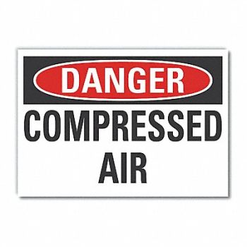 LYLE Compressed Air Danger Rflct Lbl 5inx7in, 63JX67