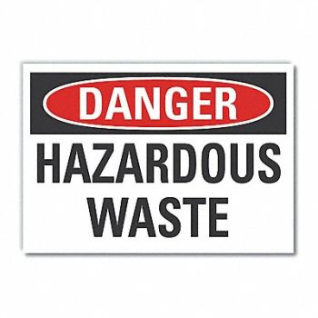 LYLE Hazardous Waste Danger Rflct Lbl 5x7in, 63JY64