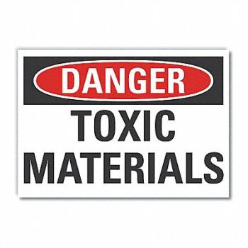 LYLE Toxic Matrl Caution Rflct Label 5x7in, 63JZ37