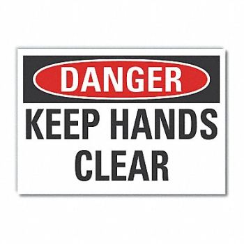 LYLE Keep Hands Clear Dangr RflctvLbl 3.5x5in, 63JZ84