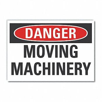LYLE Moving Mach. Danger Label 5x7in Polyest, 63JZ91