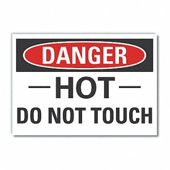 LYLE Hot Surface Danger Rflctv Label 5inx7in, 63KA46