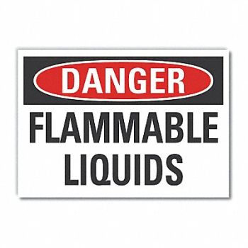 LYLE Flam Liquid Danger Rflct Lbl 3.5x5in, 63KA57