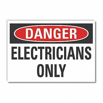 LYLE Elec Equip Danger Rflct Lbl 5x7in, 63KA94