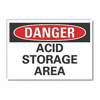 LYLE Acid Danger Rflctv Label 5inx7in, 63KC79