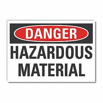 LYLE Hazardous Mtrl Danger Rflct Lbl 10x14in, 63KD02