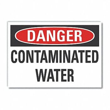 LYLE Potable Water Danger Rflct Label 5x7in, 63KD28