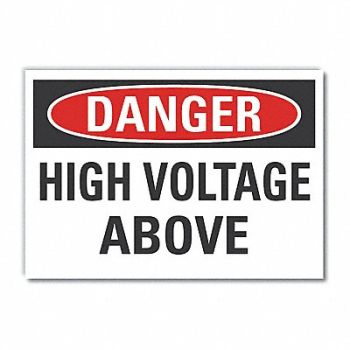 LYLE High Voltage Danger Rflct Lbl 5inx7in, 63KD52