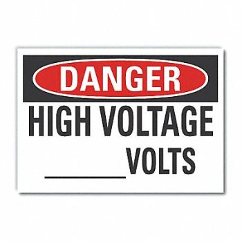 LYLE High Voltage Danger Rflctv Label 5inx7in, 63KD64