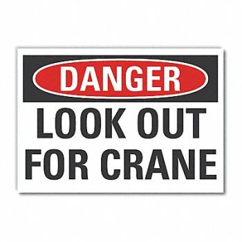 LYLE Crane Hoists Danger Rflct Lbl 5inx7in, 63KD76