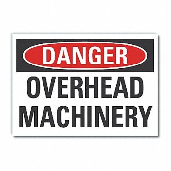LYLE Overhead Hazard Danger Rflctv Labl 5x7in, 63KD88