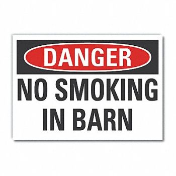 LYLE No Smoking Danger Rflct Label 5inx7in, 63KE25