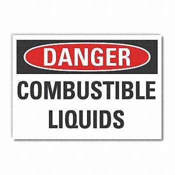 LYLE Combust Liquid Danger Rflct Lbl 3.5x5in, 63KE84