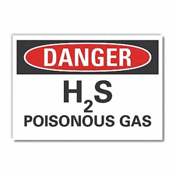 LYLE H(2)S Poisonous Gas Danger Lbl 10x14in, 63KF14