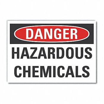 LYLE Hazardous Chem Danger Rflct Lbl 5x7in, 63KF34