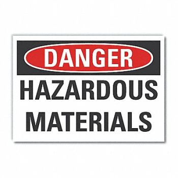 LYLE Hazardous Mtrl Danger Rflct Lbl 5x7in, 63KF46