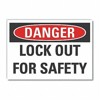 LYLE Lockout Tagout Danger Rflct Lbl 5inx7in, 63KF70