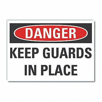 LYLE Machine Guards Danger Rflctv Label 5x7in, 63KG67