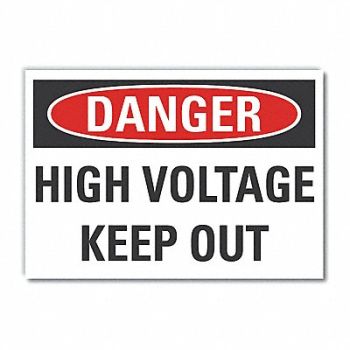 LYLE High Voltage Danger Lbl 5x7in Polyester, 63KH46