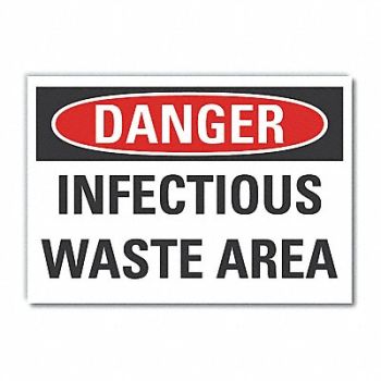 LYLE Infectious Waste Danger Rflct Lbl 5x7in, 63KJ37