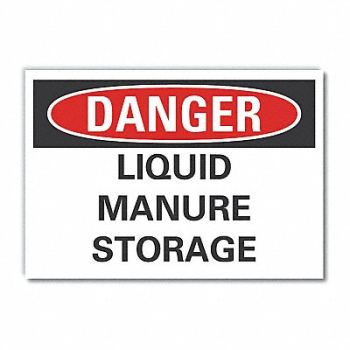 LYLE Liquid Manure Danger Rflct Lbl 5inx7in, 63KJ85