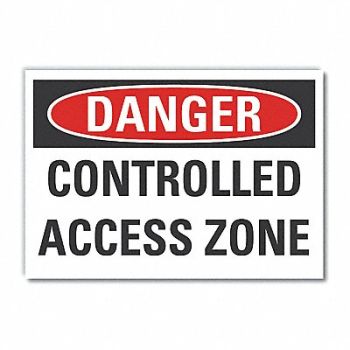 LYLE Cntrld Access Danger Rflct Lbl 5x7in, 63KK10