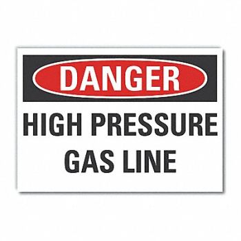 LYLE High Pressure Danger Rflct Lbl 7inx10in, 63KK31