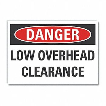 LYLE Low Clearance Danger Rflct Lbl 3.5x5in, 63KK45
