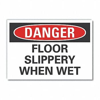 LYLE Slippery Floor Danger Rflct Label 5x7in, 63KK94