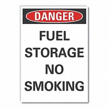 LYLE No Smoking Danger Rflct Label 5inx3.5in, 63KL06