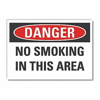 LYLE No Smoking Danger Rflctv Label 3.5inx5in, 63KL42