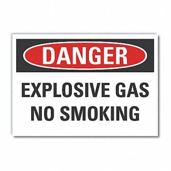 LYLE No Smoking Danger Rflct Label 5inx7in, 63KM16