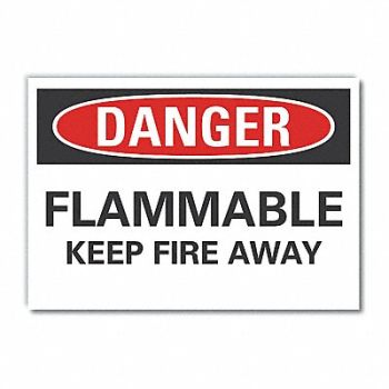 LYLE Flammable Mtrl Danger RflctvLbl 3.5x5in, 63KM27