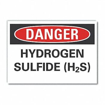 LYLE Hydrogen Sulfide Rflct Lbl 5x7in, 63KM52